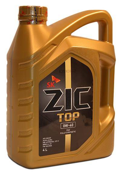 Масло ZIC TOP SAE 0W40 4л SM/CF A3/B3 A3/B4